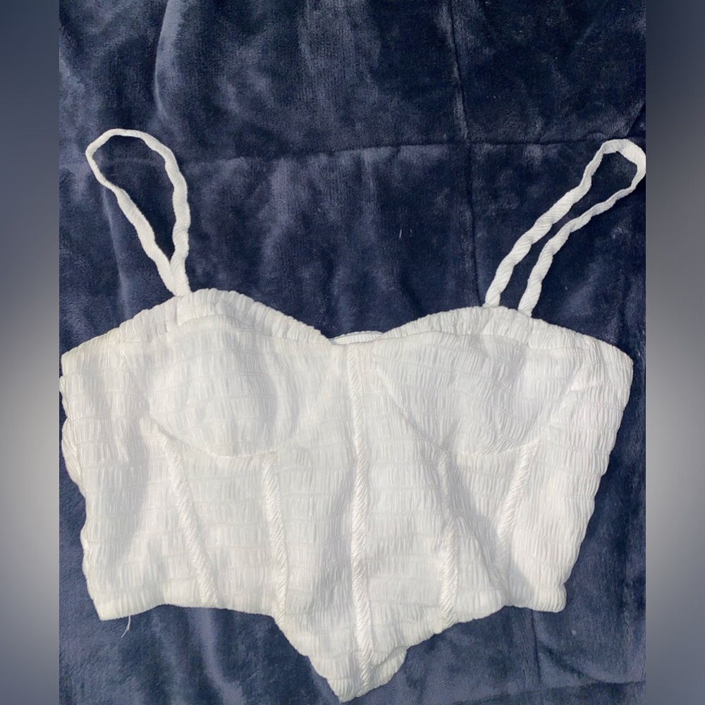 Princess Polly White Corset Crop Top Size 8